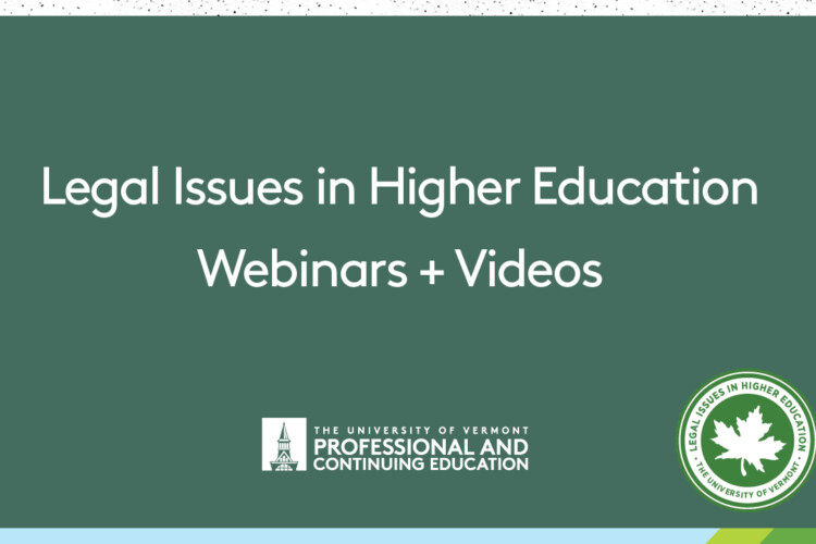 Legal Issues Video and Webinar Graphic