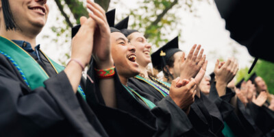 UVM students celebrating graduation