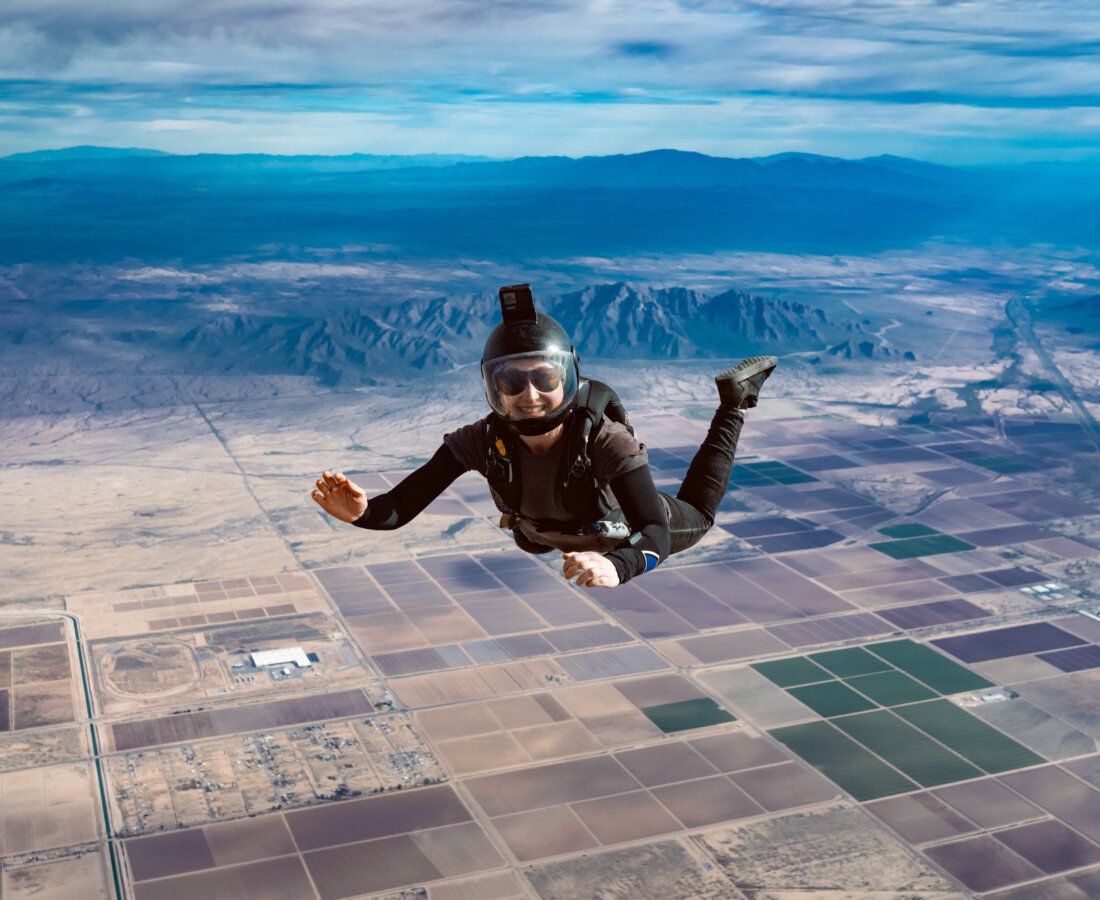 GEO GIS student skydiving