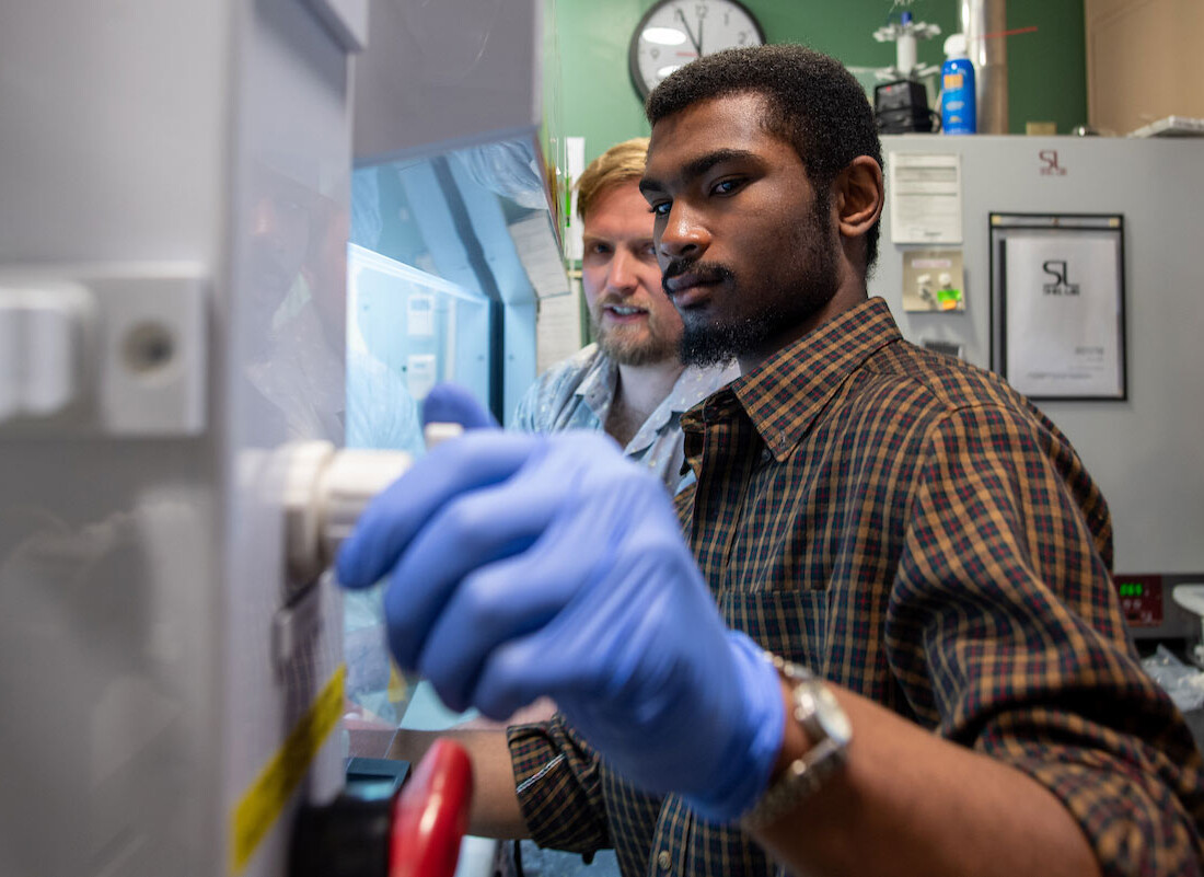 UVM students in a research lab