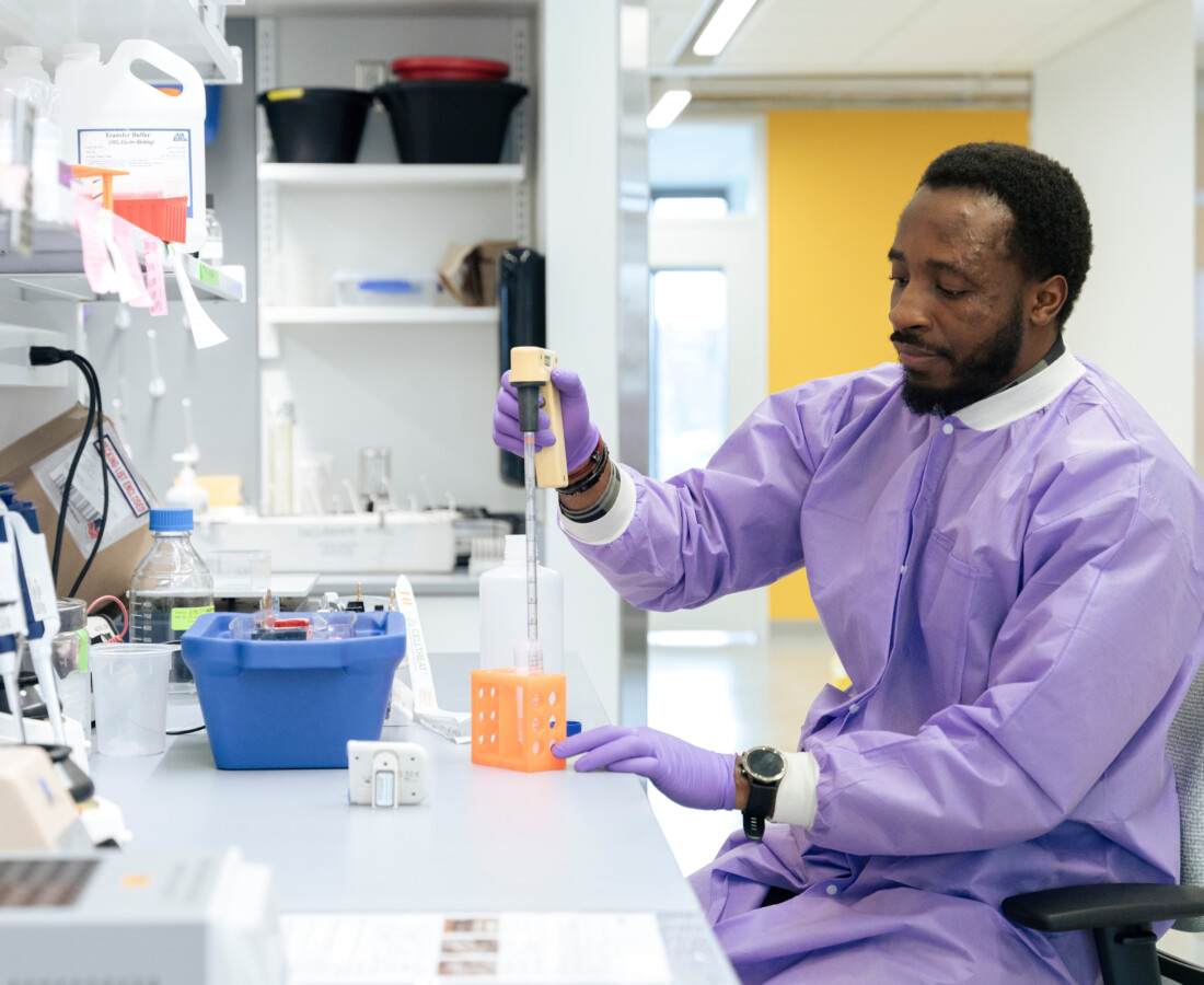 Worker in a lab setting