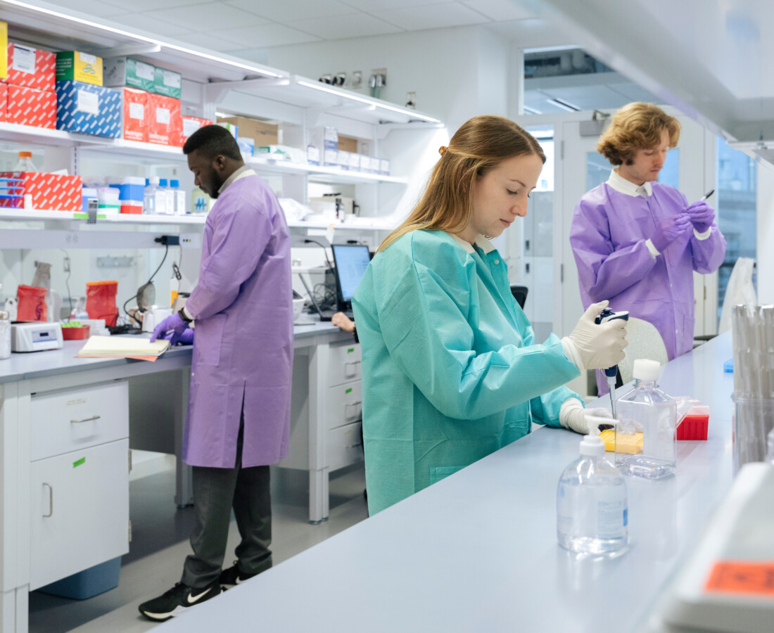 Technicians working in a lab setting