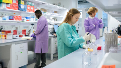 Technicians working in a lab setting