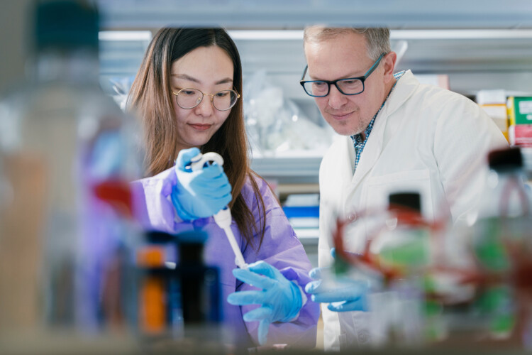 Workers in a lab