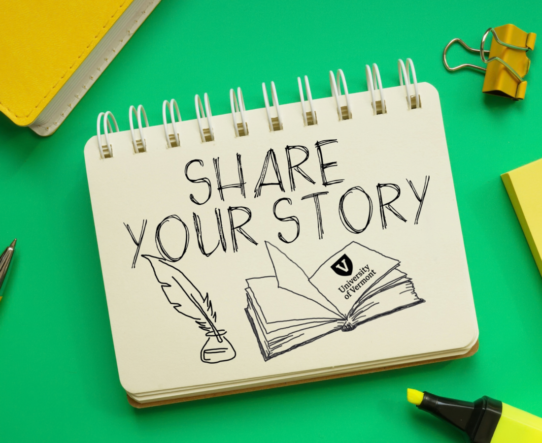 "Share Your Story" graphic for student success testimonials.